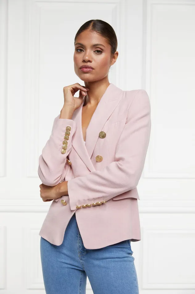 Holland Cooper Knightsbridge Blazer Pink Linen Women Tailoring