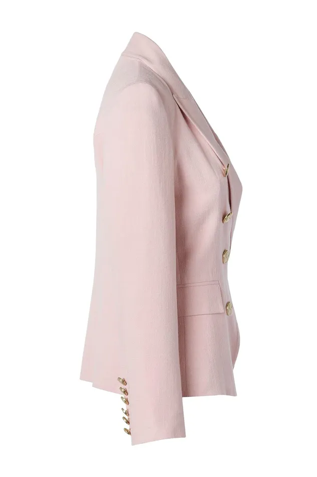Holland Cooper Knightsbridge Blazer Pink Linen Women Tailoring