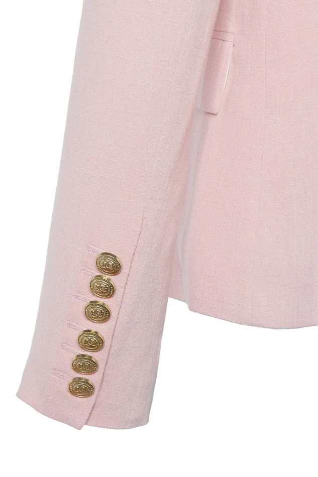 Holland Cooper Knightsbridge Blazer Pink Linen Women Tailoring