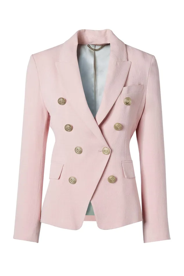 Holland Cooper Knightsbridge Blazer Pink Linen Women Tailoring