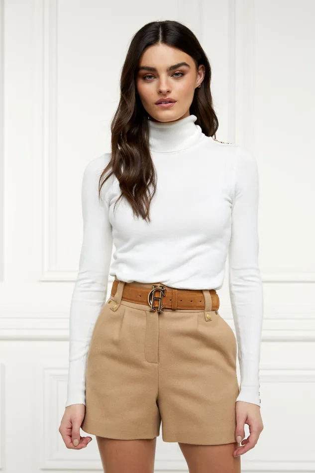 Holland Cooper Luxe Tailored Short Camel Women Tailoring