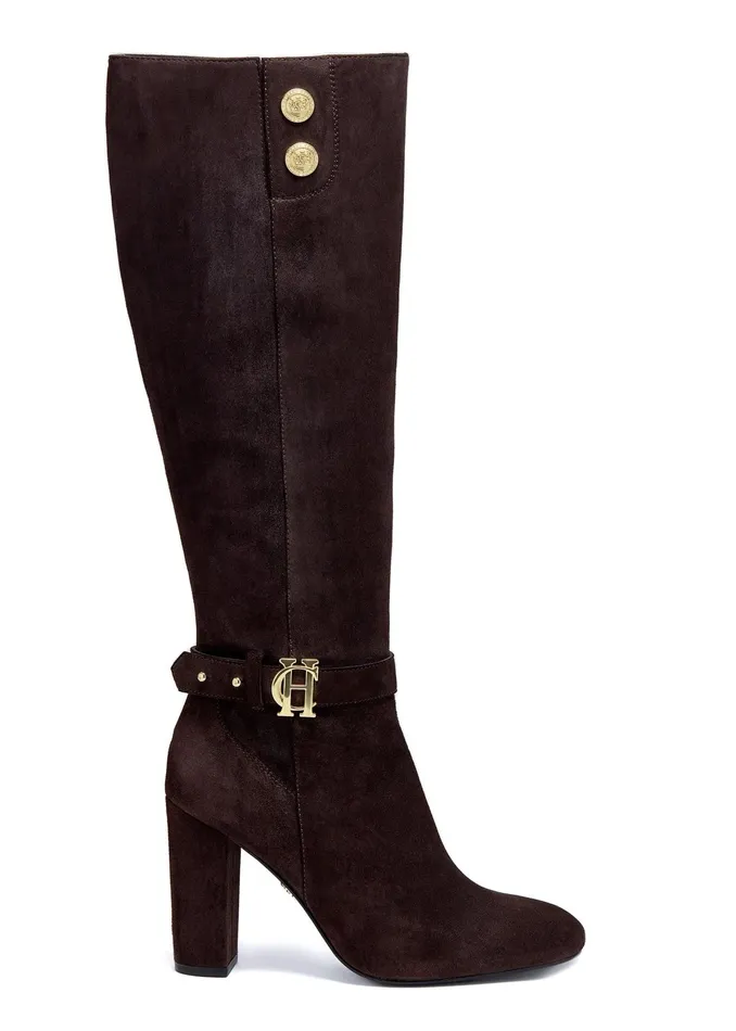 Holland Cooper Marlborough Knee Boot Chocolate Women Boots