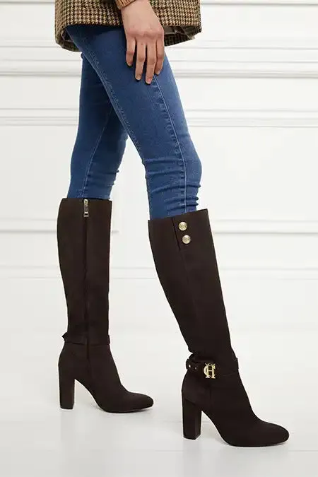 Holland Cooper Marlborough Knee Boot Chocolate Women Boots