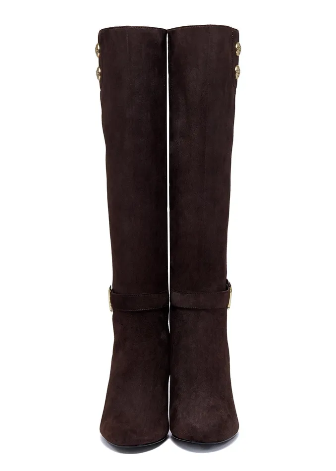 Holland Cooper Marlborough Knee Boot Chocolate Women Boots