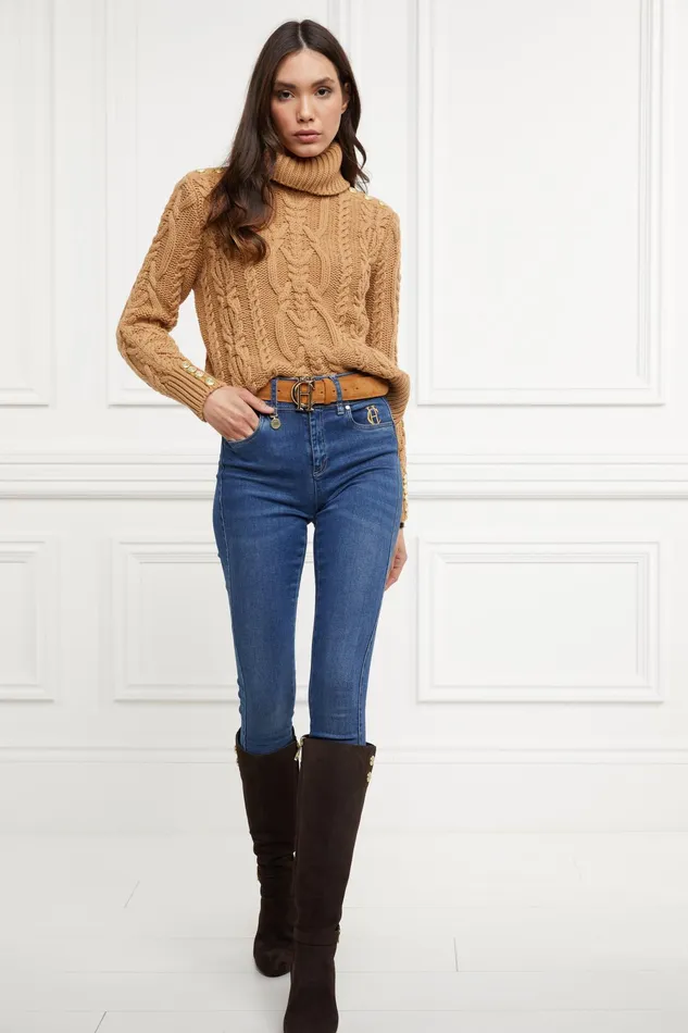 Holland Cooper Marlborough Knee Boot Chocolate Women Boots