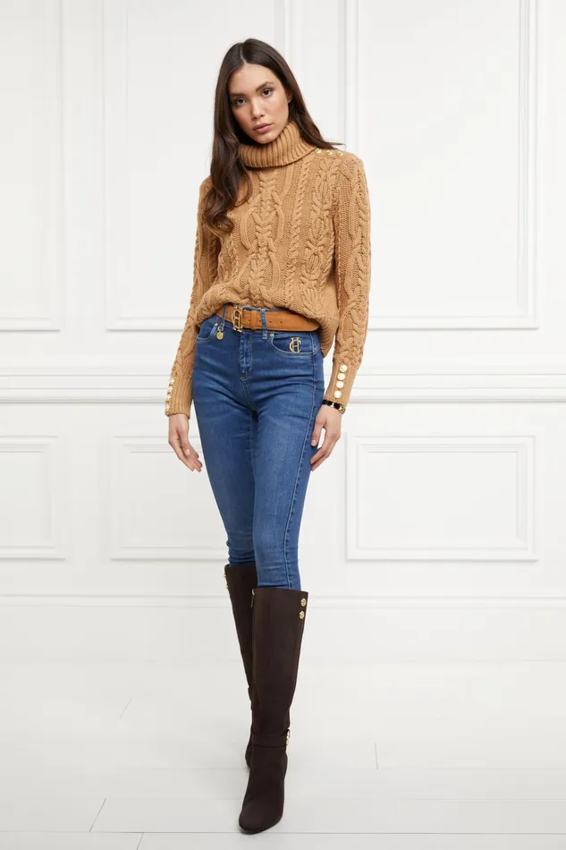 Holland Cooper Marlborough Knee Boot Chocolate Women Boots
