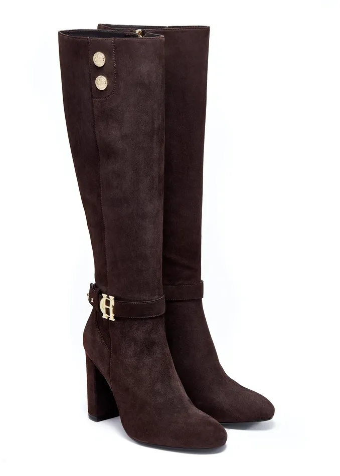 Holland Cooper Marlborough Knee Boot Chocolate Women Boots