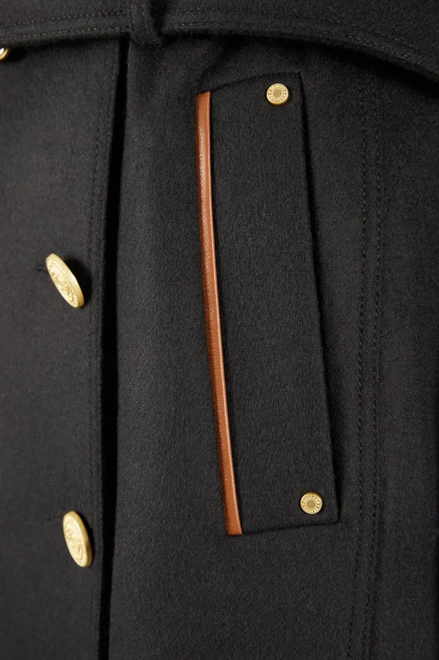 Holland Cooper Marlborough Trench Coat Soft Black Tan Women Tailoring