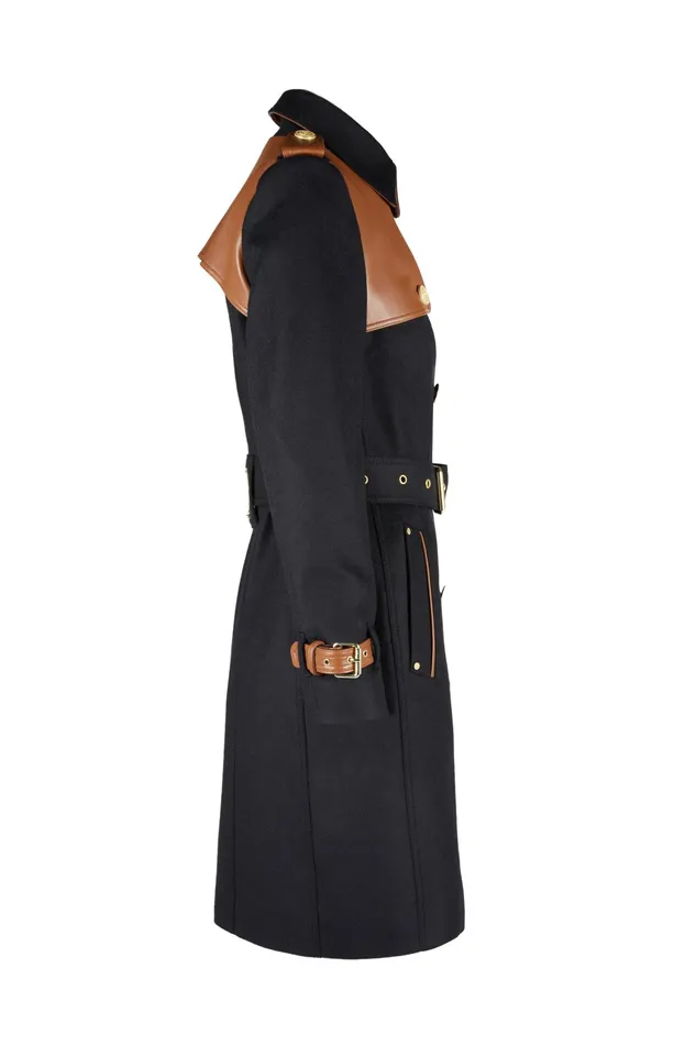 Holland Cooper Marlborough Trench Coat Soft Black Tan Women Tailoring
