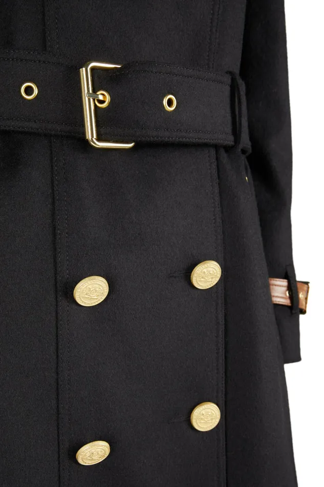 Holland Cooper Marlborough Trench Coat Soft Black Tan Women Tailoring