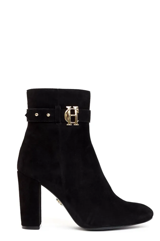 Holland Cooper Mayfair Suede Ankle Boot Black Women Boots