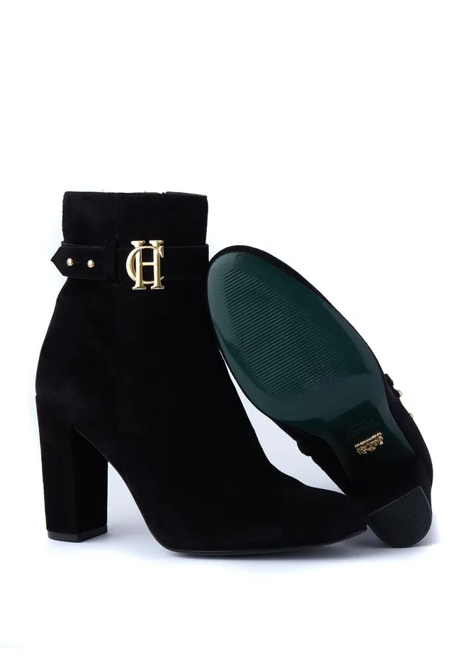 Holland Cooper Mayfair Suede Ankle Boot Black Women Boots Holland Cooper Mayfair Suede Ankle Boot Black Women Boots