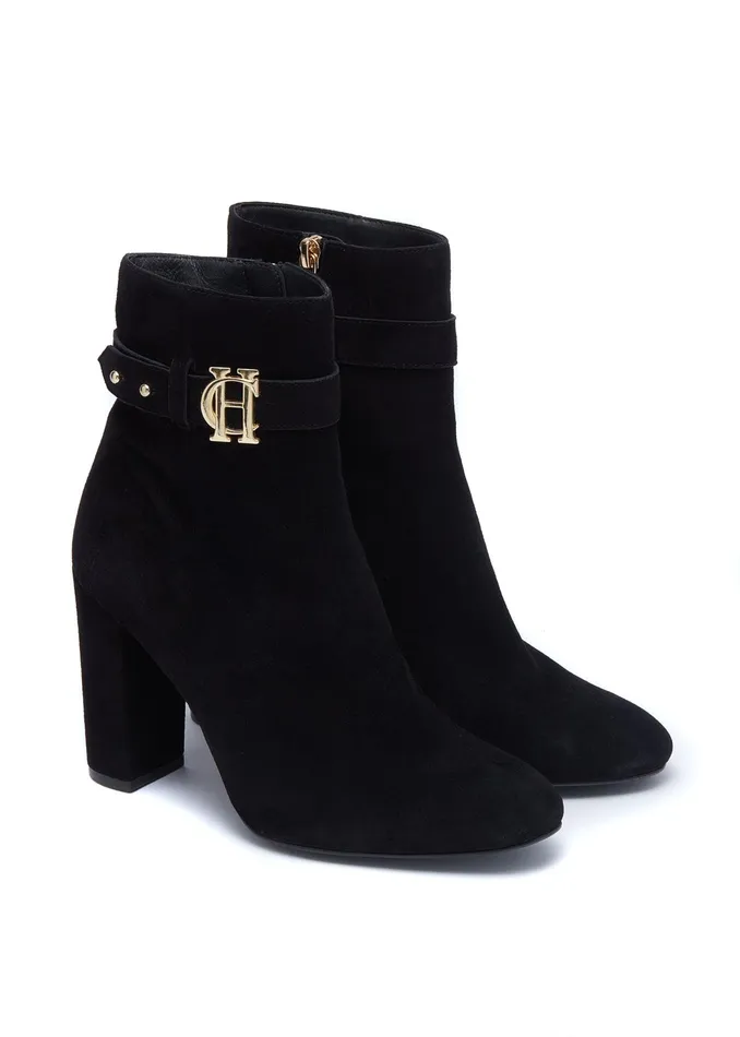 Holland Cooper Mayfair Suede Ankle Boot Black Women Boots Holland Cooper Mayfair Suede Ankle Boot Black Women Boots