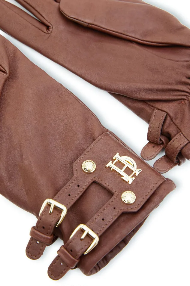 Holland Cooper Monogram Leather Gloves Tan Women Gloves Holland Cooper Monogram Leather Gloves Tan Women Gloves