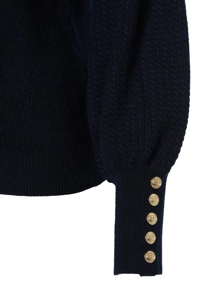 Holland Cooper Naomi Crew Neck Knit Ink Navy Women Knitwear Holland Cooper Naomi Crew Neck Knit Ink Navy Women Knitwear