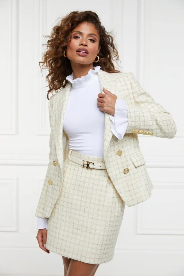 Holland Cooper Regency Skirt Ivory Sparkle Tweed Women Tailoring Holland Cooper Regency Skirt Ivory Sparkle Tweed Women Tailoring