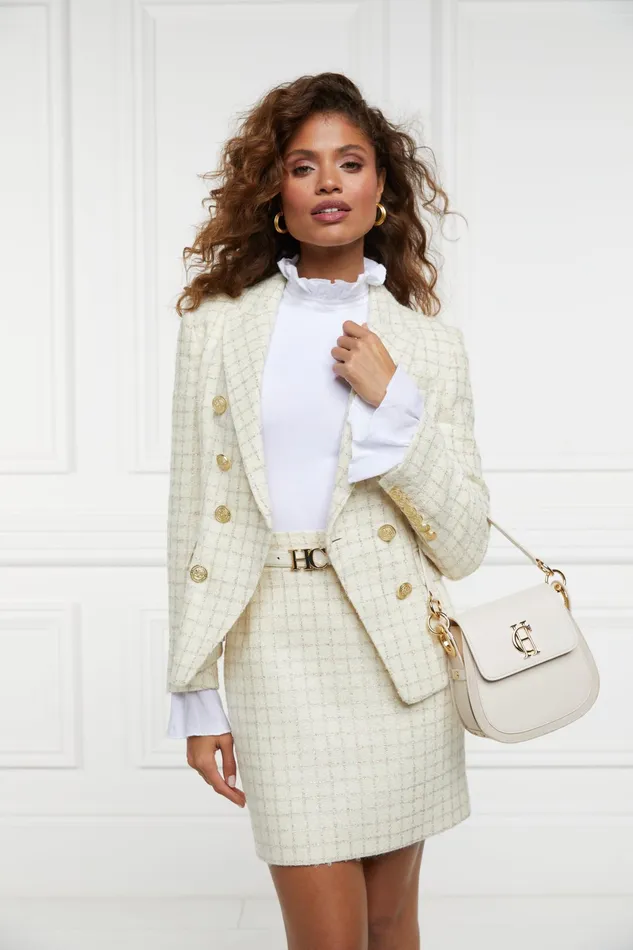 Holland Cooper Regency Skirt Ivory Sparkle Tweed Women Tailoring Holland Cooper Regency Skirt Ivory Sparkle Tweed Women Tailoring