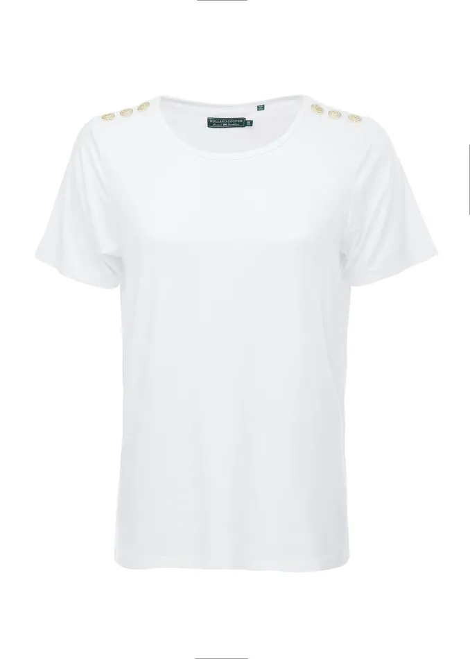 Holland Cooper Relax Fit Crew Neck Tee White Women Tees Holland Cooper Relax Fit Crew Neck Tee White Women Tees