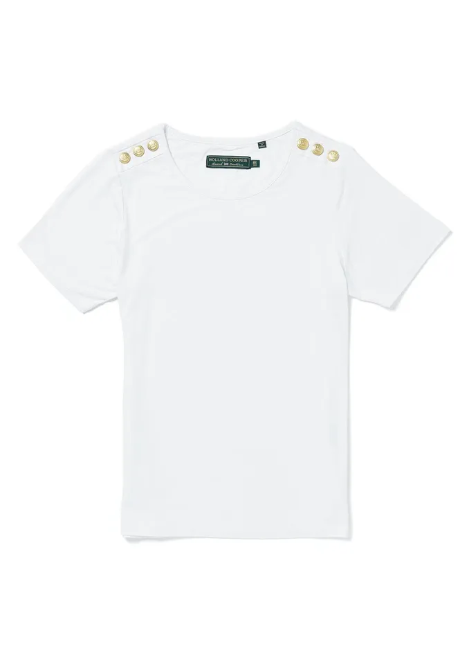 Holland Cooper Relax Fit Crew Neck Tee White Women Tees Holland Cooper Relax Fit Crew Neck Tee White Women Tees