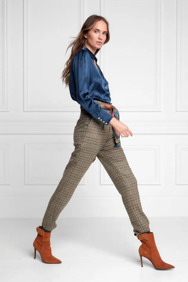 Holland Cooper Silk VNeck Blouse Petrol Blue Women Shirts and Blouses Holland Cooper Silk VNeck Blouse Petrol Blue Women Shirts and Blouses