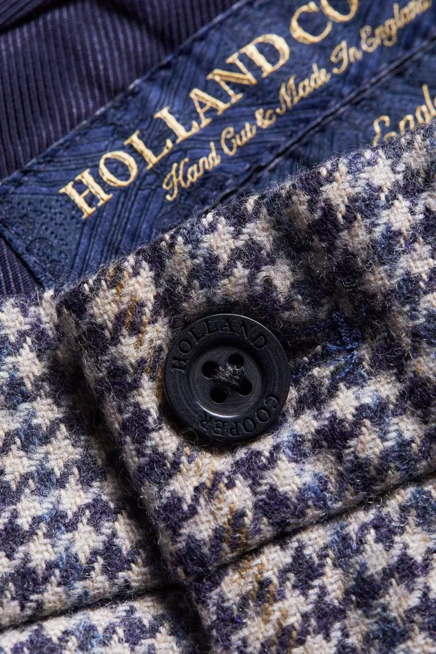 Holland Cooper The Classic Trouser Prince Of Wales Navy Men Tailored Trousers Holland Cooper The Classic Trouser Prince Of Wales Navy Men Tailored Trousers