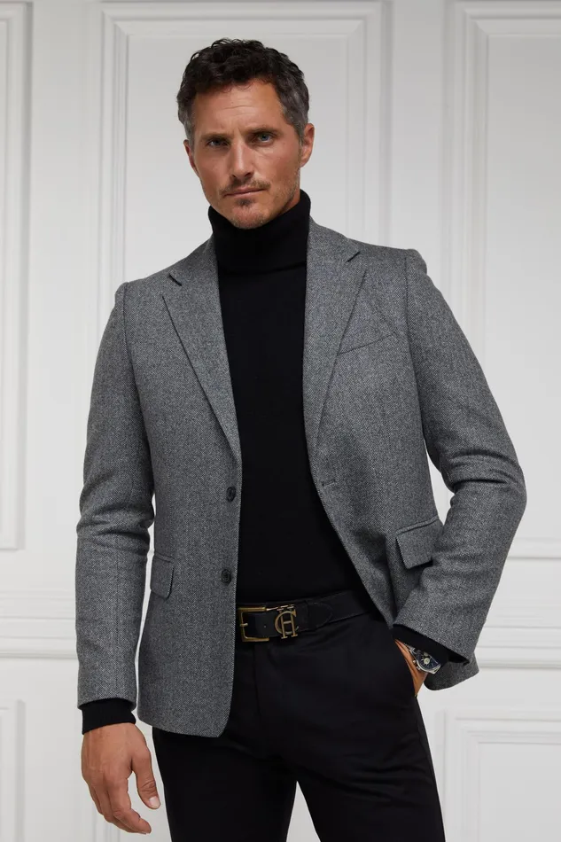 Holland Cooper The Single Breasted Blazer Mono Herringbone Men Blazers Holland Cooper The Single Breasted Blazer Mono Herringbone Men Blazers