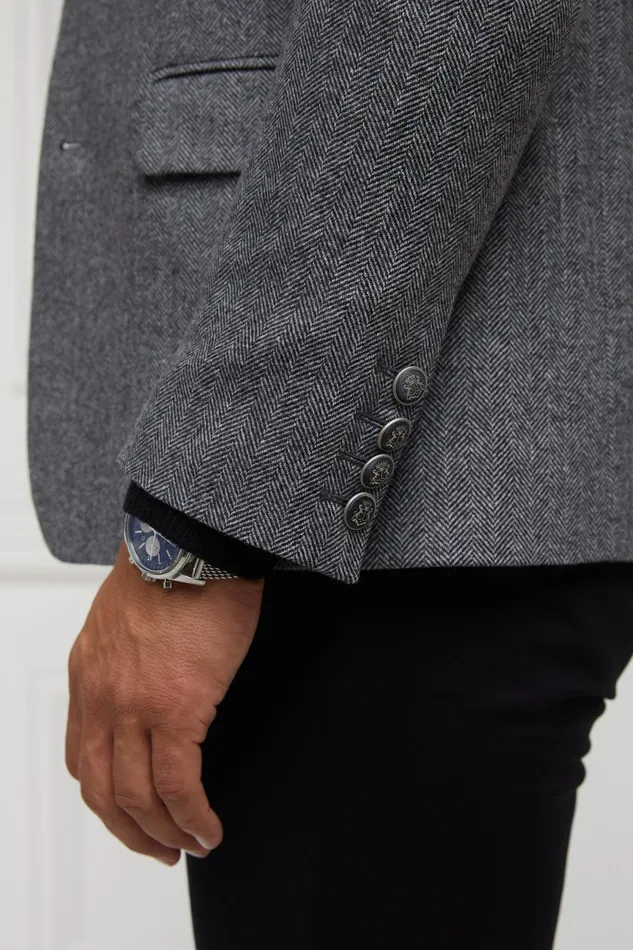 Holland Cooper The Single Breasted Blazer Mono Herringbone Men Blazers Holland Cooper The Single Breasted Blazer Mono Herringbone Men Blazers