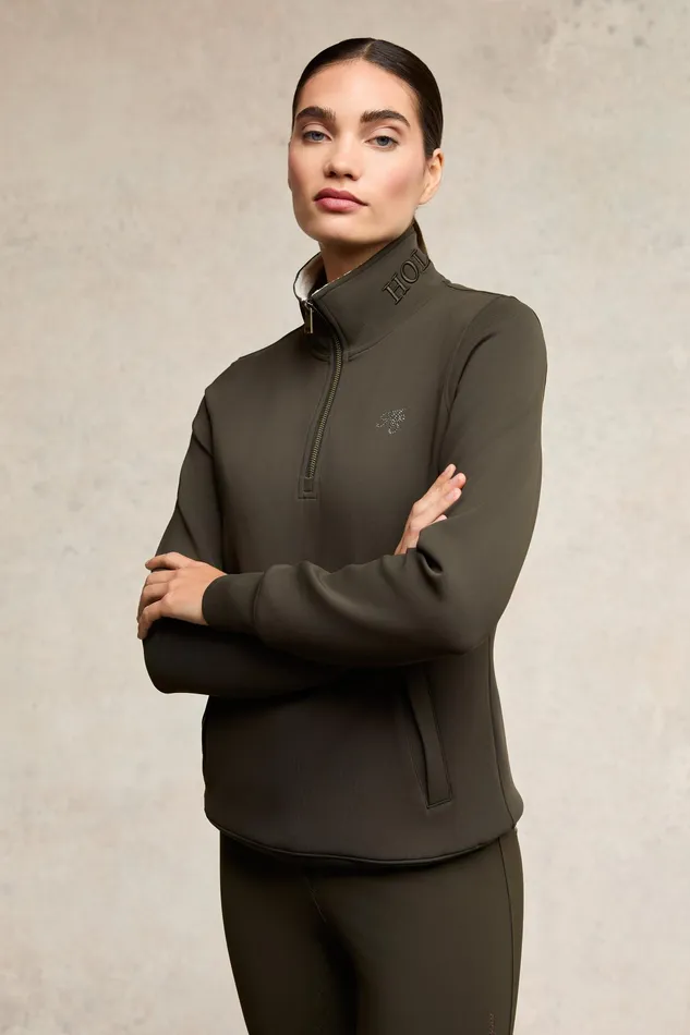 Holland Cooper Training Henley Dark Olive Women Jackets
