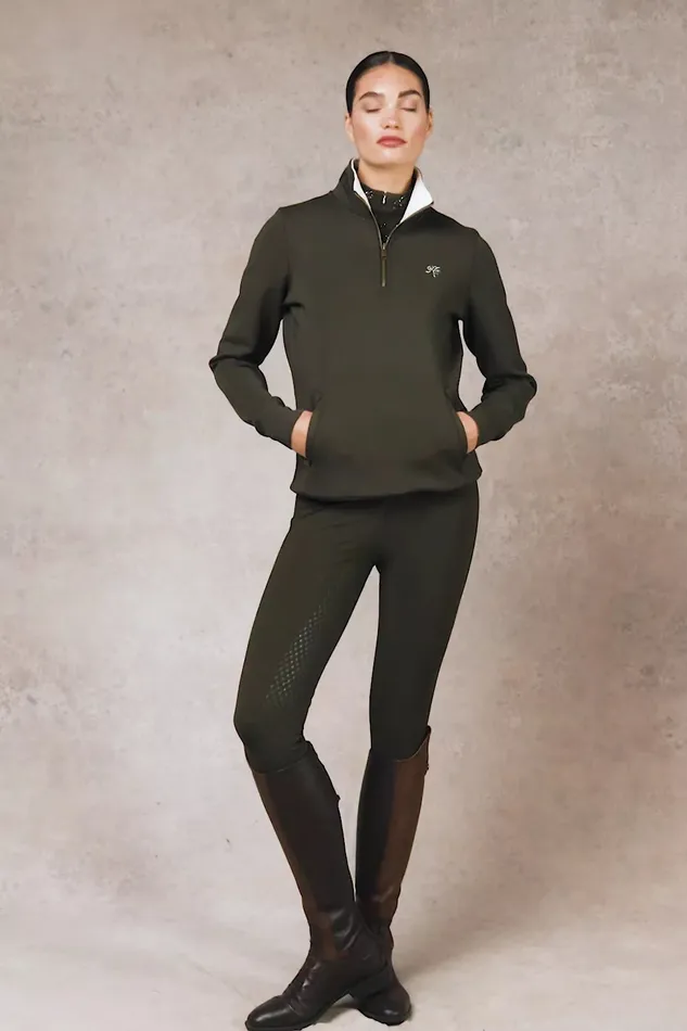 Holland Cooper Training Henley Dark Olive Women Jackets Holland Cooper Training Henley Dark Olive Women Jackets
