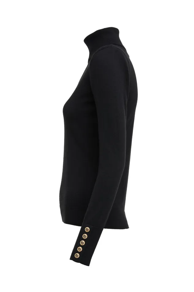 Holland Cooper Victoria Cashmere Roll Neck Black Women Knitwear Holland Cooper Victoria Cashmere Roll Neck Black Women Knitwear
