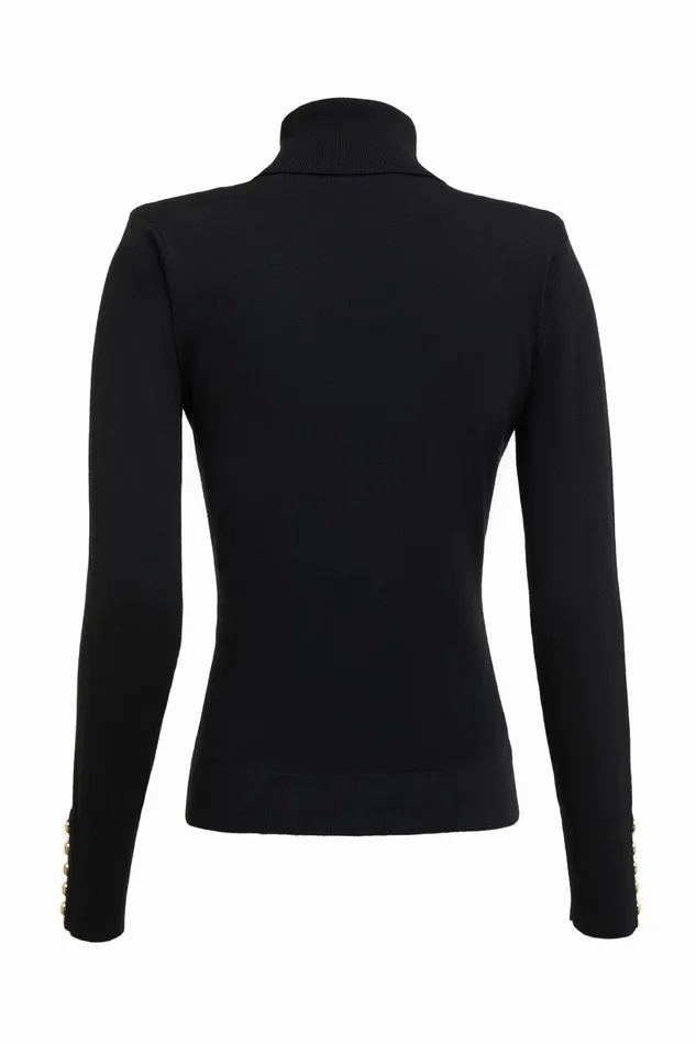 Holland Cooper Victoria Cashmere Roll Neck Black Women Knitwear Holland Cooper Victoria Cashmere Roll Neck Black Women Knitwear
