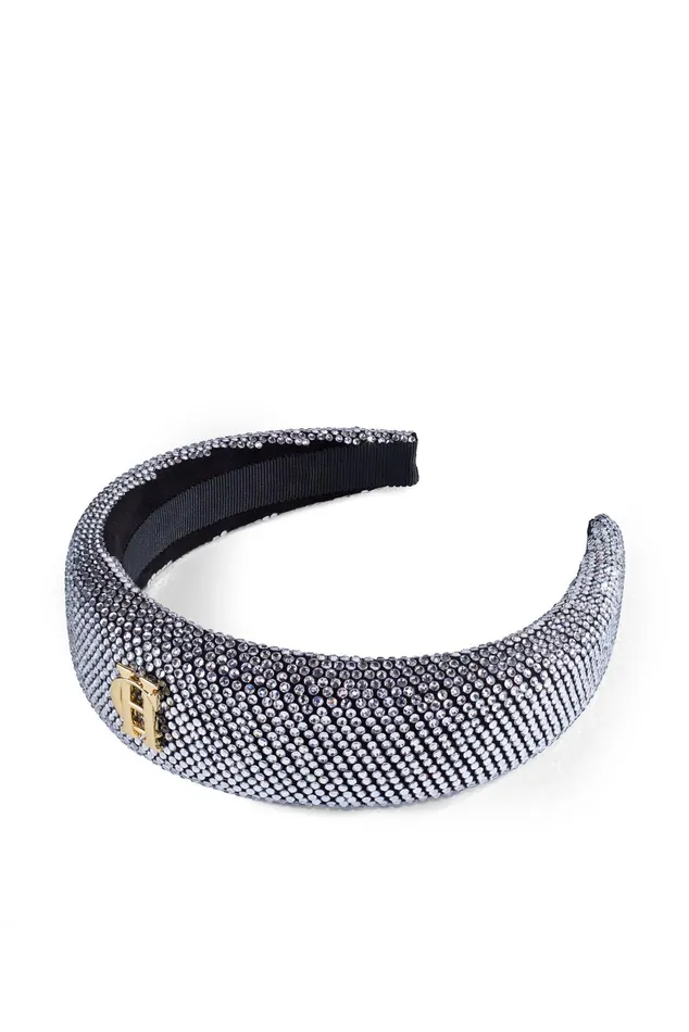 Holland Cooper Wide Headband Silver Crystal Women Hats and Headbands
