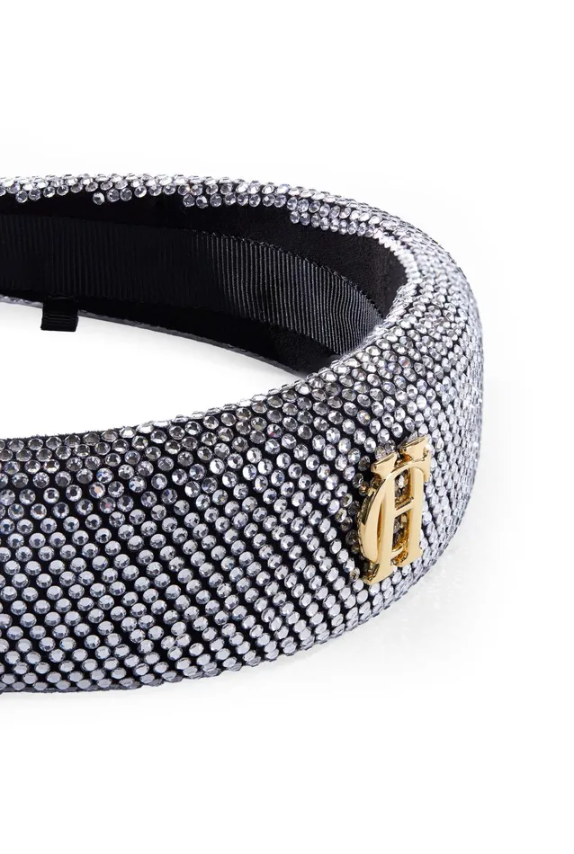 Holland Cooper Wide Headband Silver Crystal Women Hats and Headbands Holland Cooper Wide Headband Silver Crystal Women Hats and Headbands