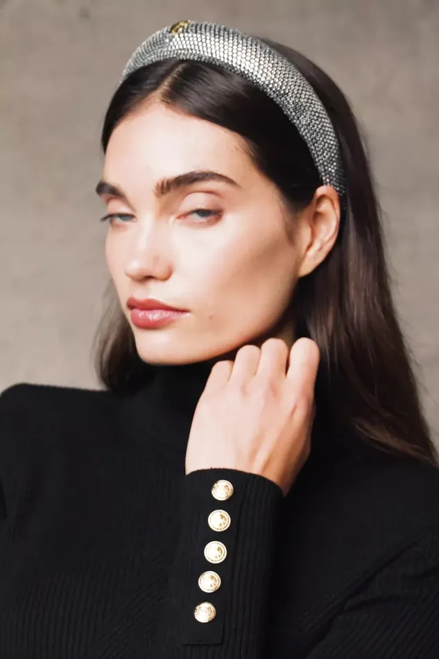 Holland Cooper Wide Headband Silver Crystal Women Hats and Headbands Holland Cooper Wide Headband Silver Crystal Women Hats and Headbands