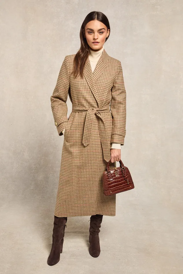Holland Cooper Wrap Coat Charlton Tweed Women Tailoring