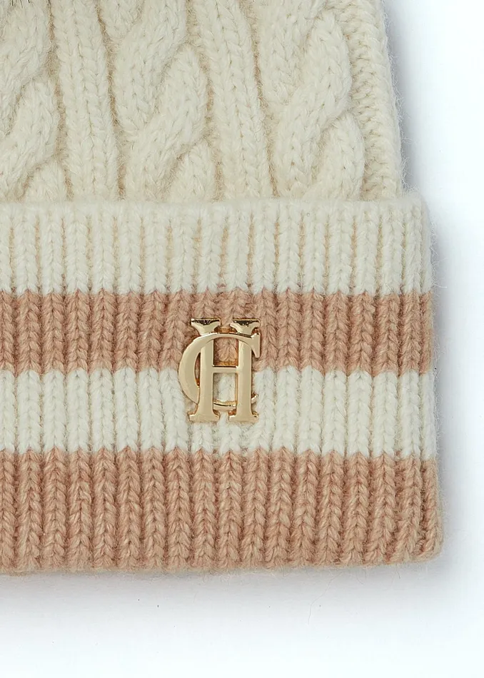 Holland Cooper Zoe Bobble Hat Cream Women Hats and Headbands Holland Cooper Zoe Bobble Hat Cream Women Hats and Headbands