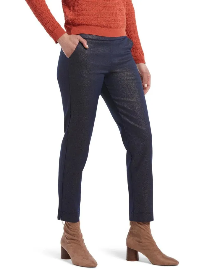 Hue Gold Metal Jaquard Leggings Gold Women Trousers