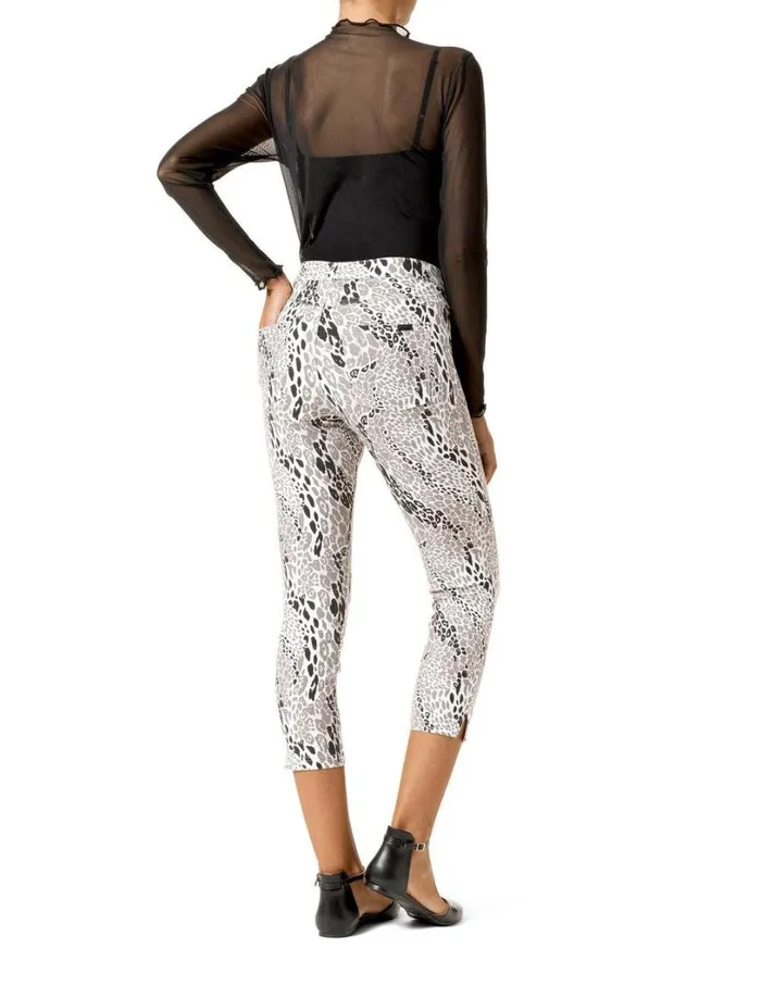 Hue Leopard Essential Denim Capri Whiteblack Women Denim
