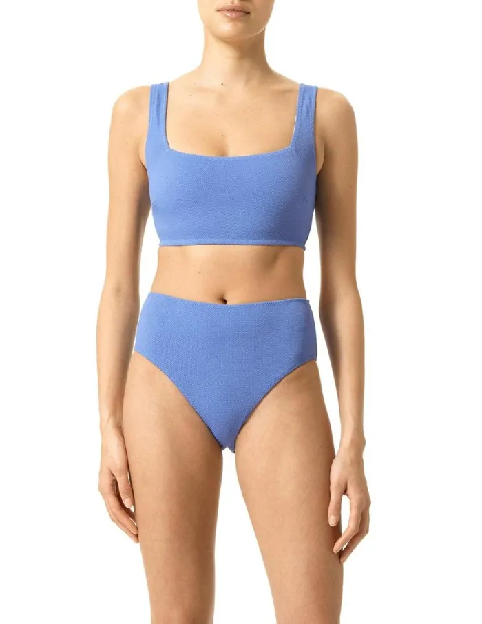 Hue Ocean City Reversible Sporty Bikini Top Wedgewood Women Tops