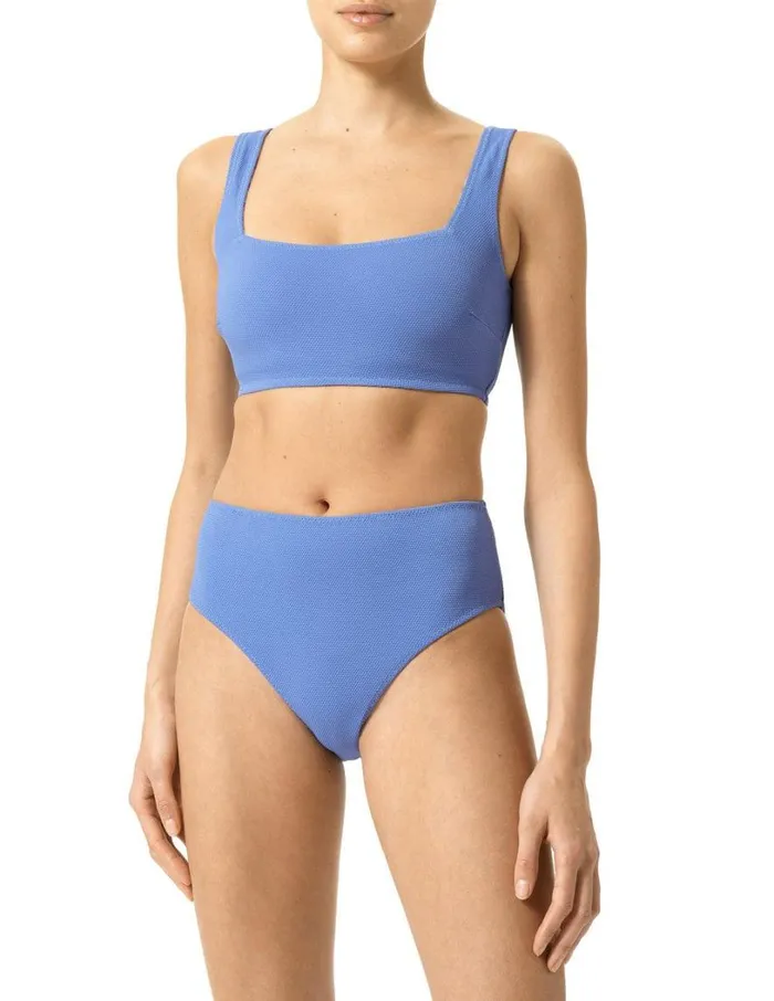 Hue Ocean City Reversible Sporty Bikini Top Wedgewood Women Tops