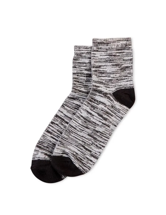 Hue Super Soft Cropped Sock Black Spa Dye Women Cozy