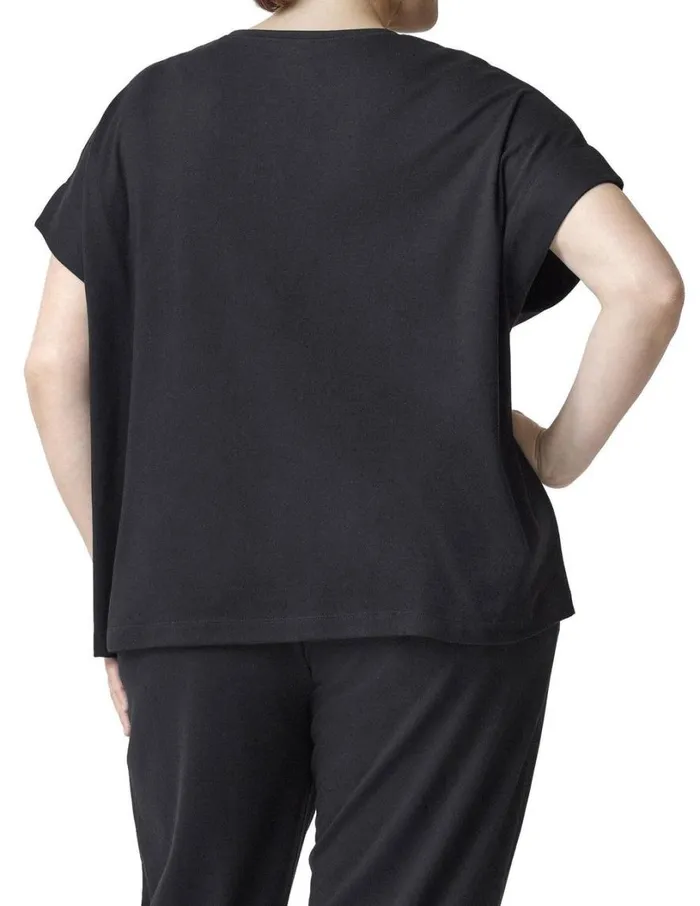 Hue Wear Ever U R Boxy Short Sleeve Tee Black Women Plus Size