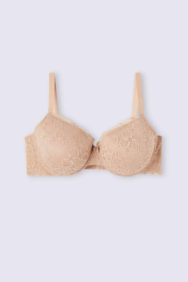 Intimissimi Balconette Women Francesca Balconette Bra In Lace Natural 044 8211 Honey Soft Beige