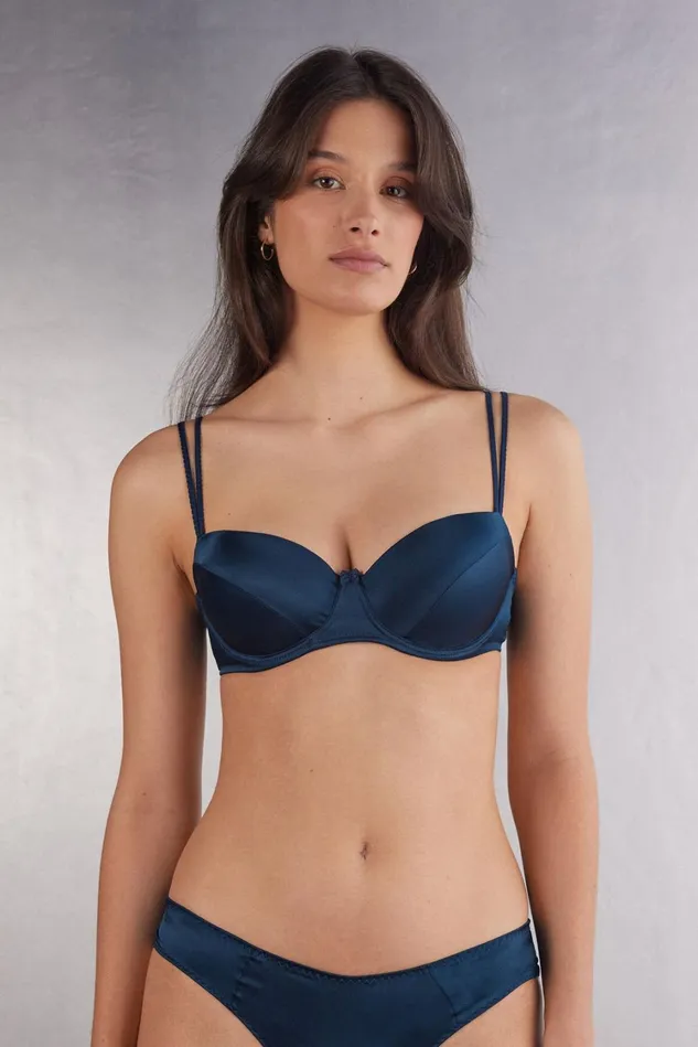 Intimissimi Balconette Women Sofia Natural Lift Balconette Bra In Silk Blue 1467 8211 Intense Blue Intimissimi Balconette Women Sofia Natural Lift Balconette Bra In Silk Blue 1467 8211 Intense Blue