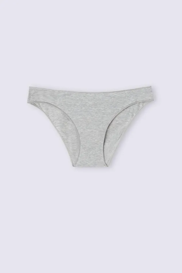 Intimissimi Bikini Panties Women Low Rise Cotton Panties Grey 031 8211 Light Heathered Grey