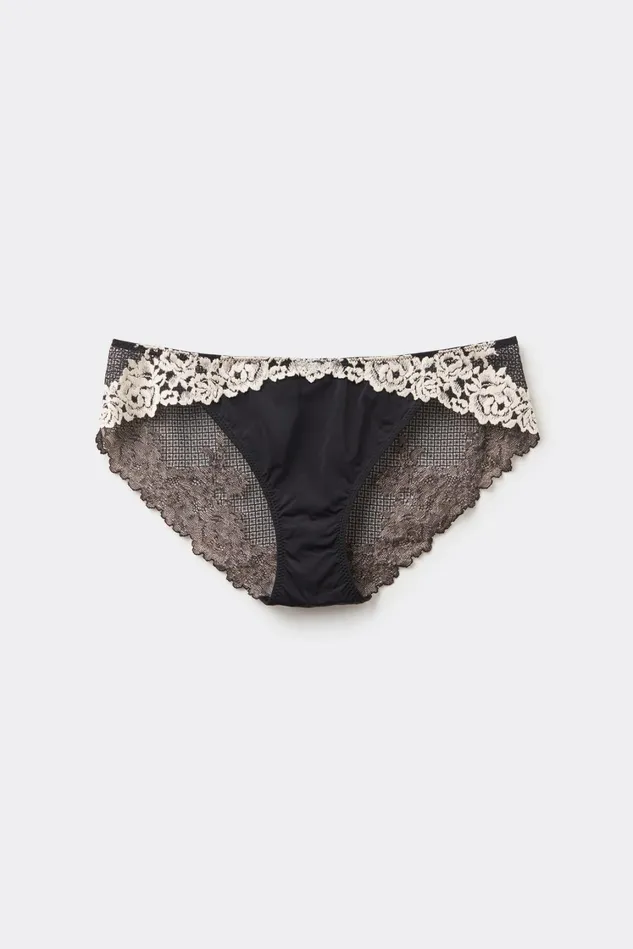 Intimissimi Bikini Panties Women Pretty Flowers Panties Multicolor 9887 8211 Blackivory