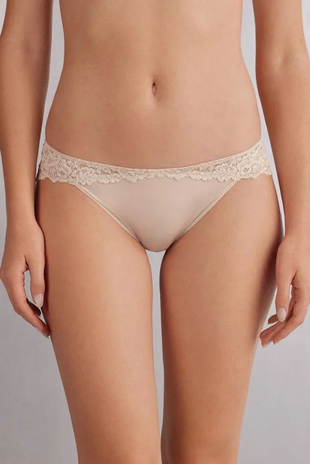 Intimissimi Bikini Panties Women Pretty Flowers Panties Natural 2280 8211 Avorio Crema