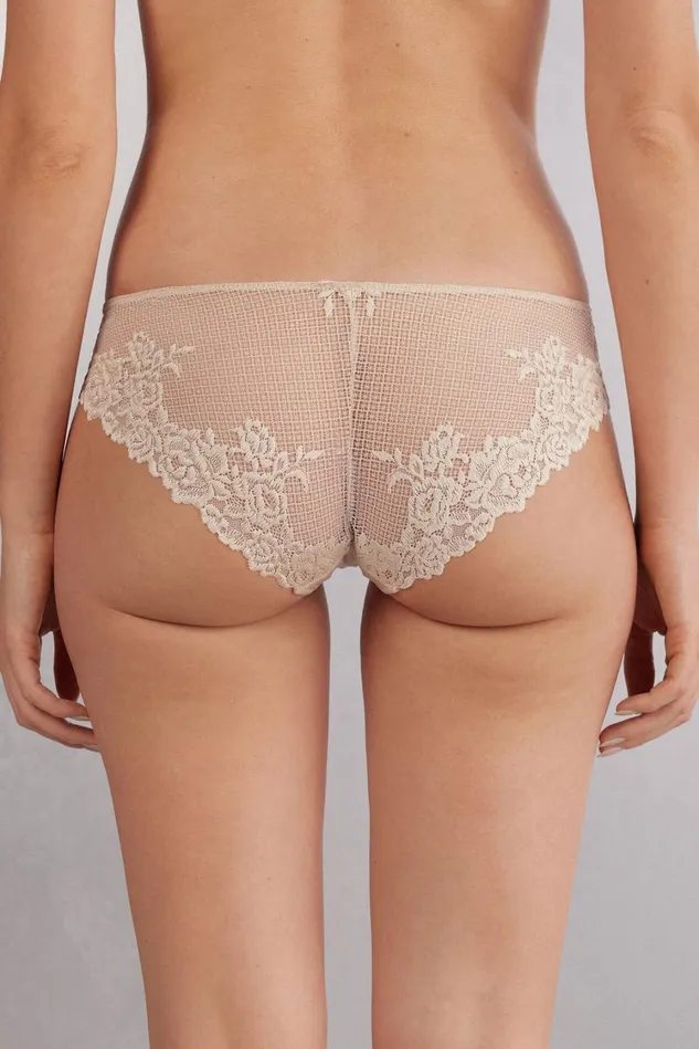 Intimissimi Bikini Panties Women Pretty Flowers Panties Natural 2280 8211 Avorio Crema