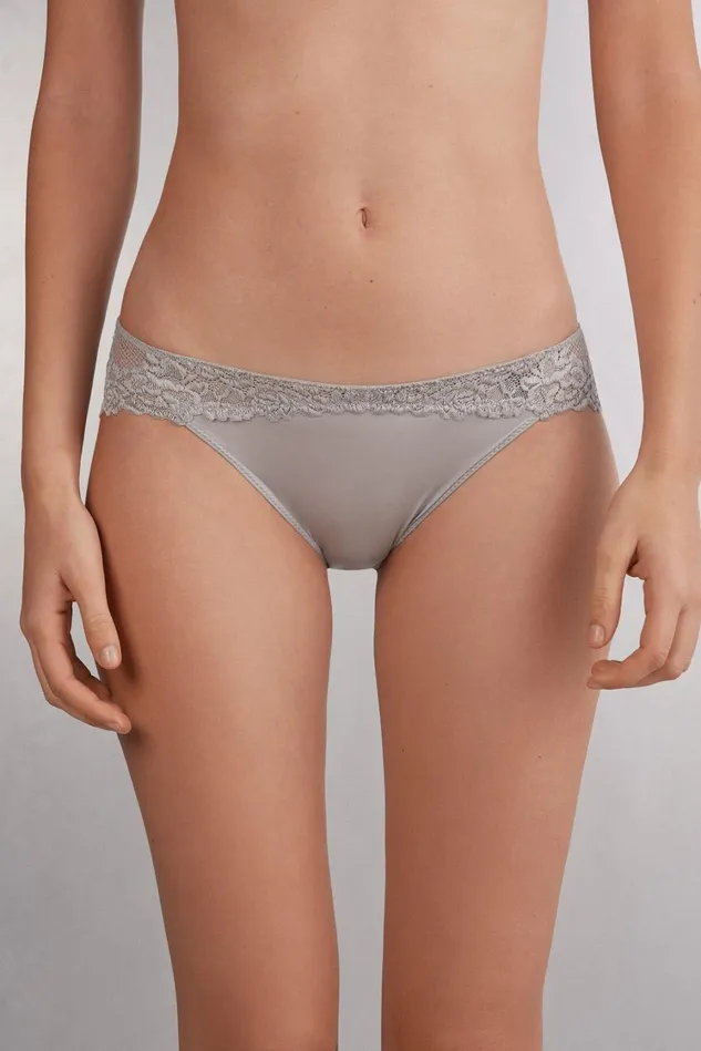 Intimissimi Bikini Panties Women Pretty Flowers Panties Pale Grey 347j 8211 Ice Grey