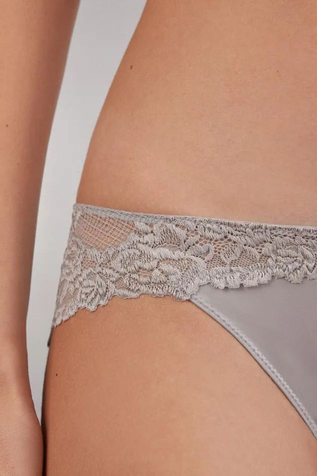 Intimissimi Bikini Panties Women Pretty Flowers Panties Pale Grey 347j 8211 Ice Grey
